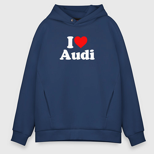 Мужское худи оверсайз I love Audi / Тёмно-синий – фото 1