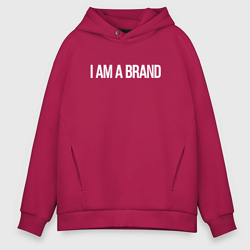 Мужское худи оверсайз I am a brand / Маджента – фото 1