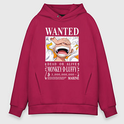 Толстовка оверсайз мужская Monkey D Luffy - wanted, цвет: маджента