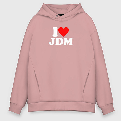 Мужское худи оверсайз I love JDM / Пыльно-розовый – фото 1