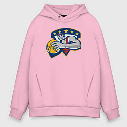 Толстовка оверсайз мужская Play basket, цвет: светло-розовый