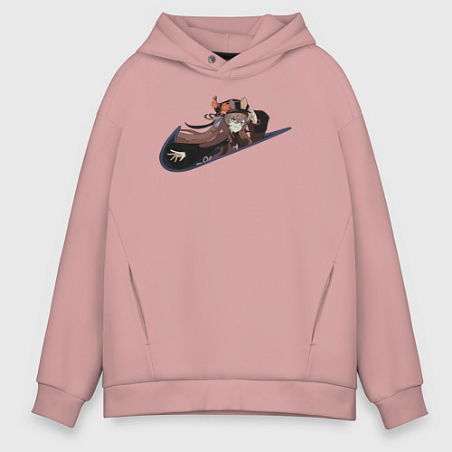 Мужское худи оверсайз Hu-Tao Genshin Impact / Пыльно-розовый – фото 1