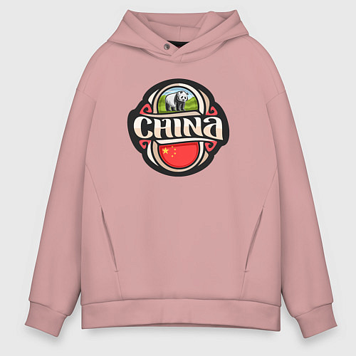 Мужское худи оверсайз China / Пыльно-розовый – фото 1