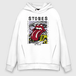 Толстовка оверсайз мужская The Rolling Stones no filter, цвет: белый