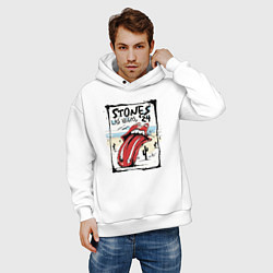 Толстовка оверсайз мужская The Rolling Stones Las Vegas, цвет: белый — фото 2