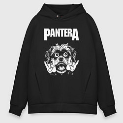 Толстовка оверсайз мужская Pantera rock dog, цвет: черный