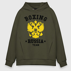 Толстовка оверсайз мужская Boxing Russia Team, цвет: хаки