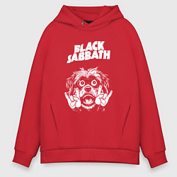 Толстовка оверсайз мужская Black Sabbath rock dog, цвет: красный