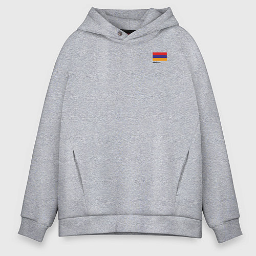 Мужское худи оверсайз Армения флаг и карта / Меланж – фото 1