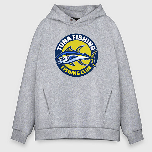Мужское худи оверсайз Рыбалка на тунца / Меланж – фото 1