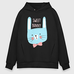 Толстовка оверсайз мужская Sweet bunny, цвет: черный