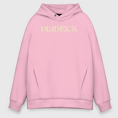 Мужское худи оверсайз Deadlock logotype / Светло-розовый – фото 1