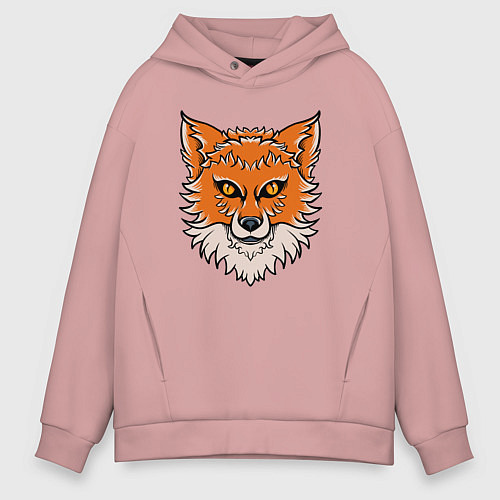 Мужское худи оверсайз Милая лисица / Пыльно-розовый – фото 1