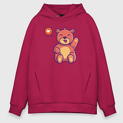Толстовка оверсайз мужская Lovely bear, цвет: маджента