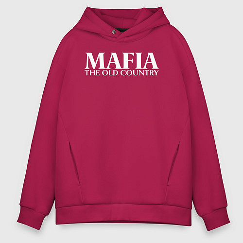 Мужское худи оверсайз Mafia the old country logo / Маджента – фото 1