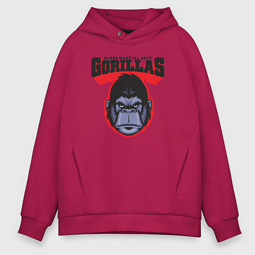 Мужское худи оверсайз Gorillas MMA / Маджента – фото 1