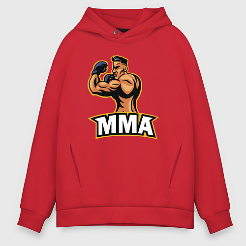 Мужское худи оверсайз Fighter MMA / Красный – фото 1