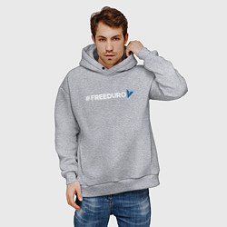 Толстовка оверсайз мужская Свободу дурову и телеграму, цвет: меланж — фото 2