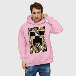 Толстовка оверсайз мужская Герои Minecraft, цвет: светло-розовый — фото 2
