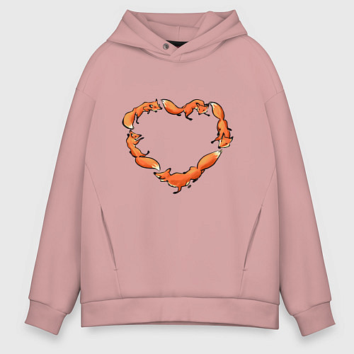 Мужское худи оверсайз Лисердце / Пыльно-розовый – фото 1