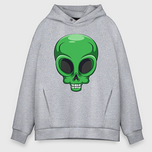 Мужское худи оверсайз Green skeletor / Меланж – фото 1