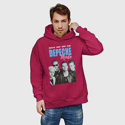 Толстовка оверсайз мужская Depeche Mode Vintage, цвет: маджента — фото 2
