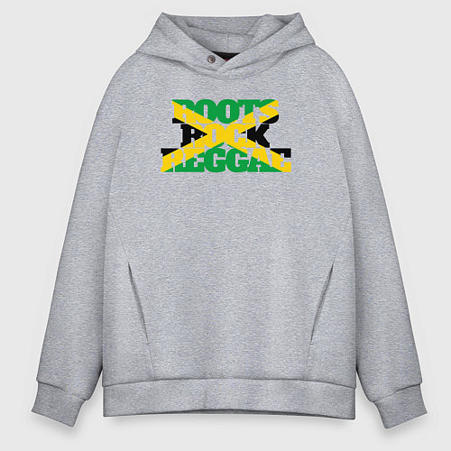 Мужское худи оверсайз Roots rock reggae / Меланж – фото 1