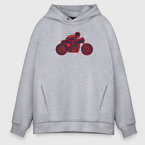 Мужское худи оверсайз Speedy biker / Меланж – фото 1