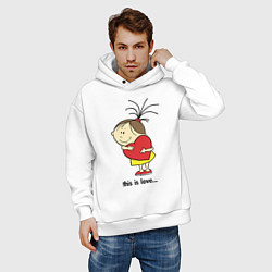Толстовка оверсайз мужская This is love, цвет: белый — фото 2