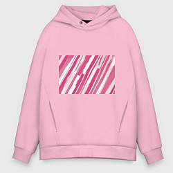 Мужское худи оверсайз Розовые полосы