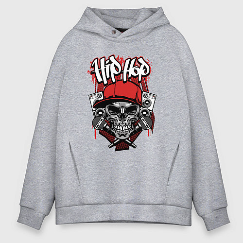 Мужское худи оверсайз Hip-hop killer / Меланж – фото 1