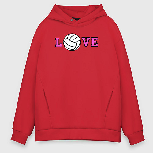 Мужское худи оверсайз Love volley / Красный – фото 1