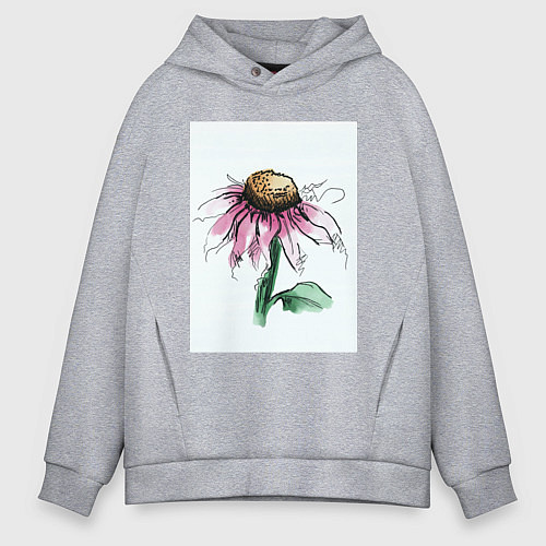 Мужское худи оверсайз Любит-не любит / Меланж – фото 1