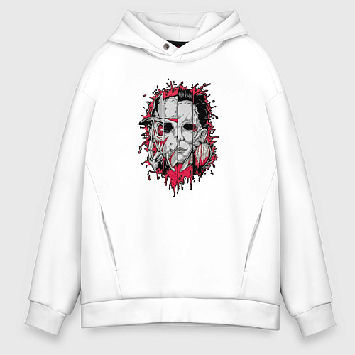 Мужское худи оверсайз Кровавая четверка / Белый – фото 1