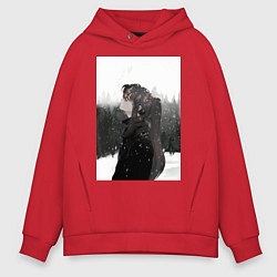 Толстовка оверсайз мужская Башня Бога Баам, цвет: красный