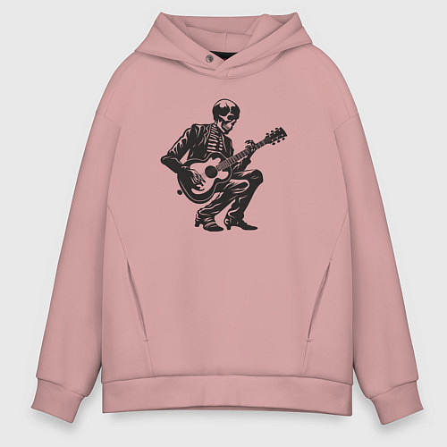 Мужское худи оверсайз Мёртвая рок звезда / Пыльно-розовый – фото 1