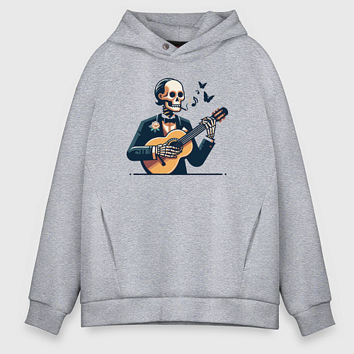 Мужское худи оверсайз Dead melody / Меланж – фото 1