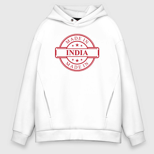 Мужское худи оверсайз Сделано в Индии / Белый – фото 1