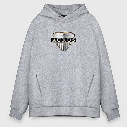 Мужское худи оверсайз AURUS logo auto / Меланж – фото 1