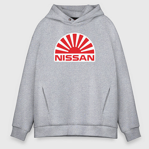 Мужское худи оверсайз Nissan car / Меланж – фото 1