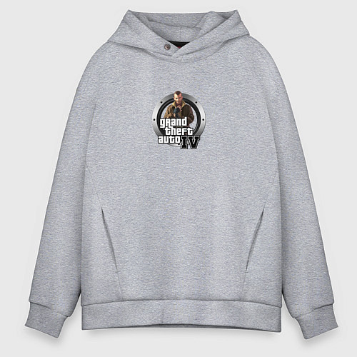Мужское худи оверсайз Grand Theft Auto 4 / Меланж – фото 1