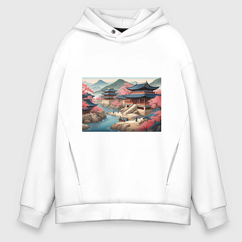 Мужское худи оверсайз Корея эпоха чосон / Белый – фото 1