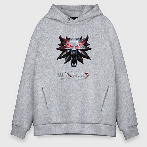Мужское худи оверсайз The Witcher logo / Меланж – фото 1