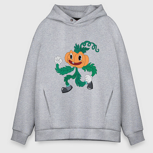 Мужское худи оверсайз Бегущая тыква / Меланж – фото 1
