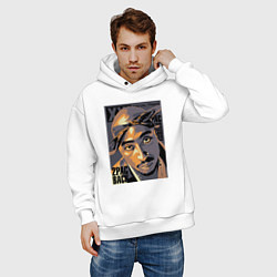 Толстовка оверсайз мужская Тупак вернулся, цвет: белый — фото 2