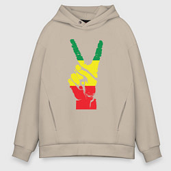 Толстовка оверсайз мужская Jamaica peace, цвет: миндальный