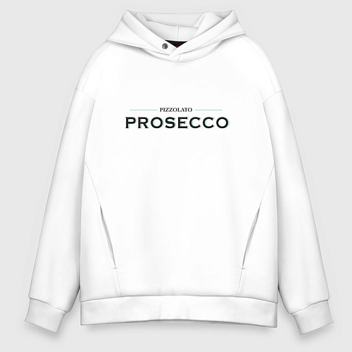 Мужское худи оверсайз Prosecco mood original / Белый – фото 1