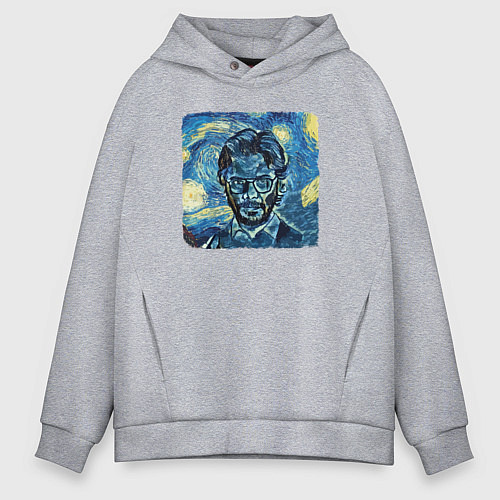 Мужское худи оверсайз Профессор на картине Ван Гога / Меланж – фото 1