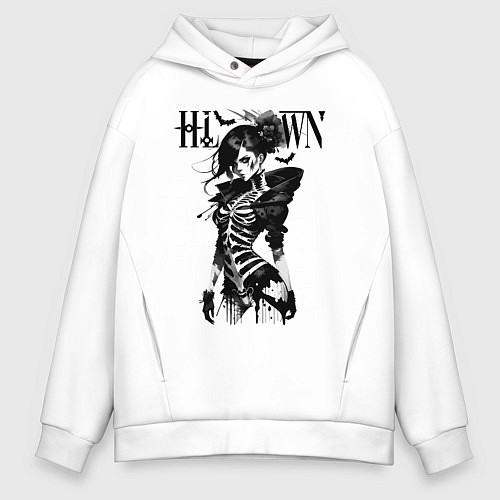 Мужское худи оверсайз Обворожительная ведьма - хэллоуин / Белый – фото 1