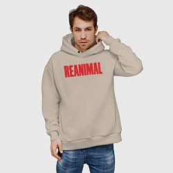 Толстовка оверсайз мужская Reanimal logo, цвет: миндальный — фото 2